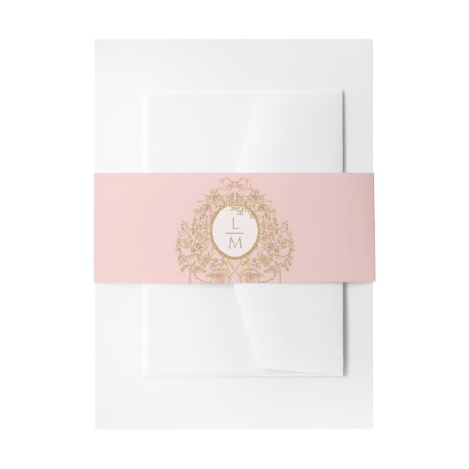 Bandeau De Faire-part French Rococo Rose Monogram Wedding (Devant example)