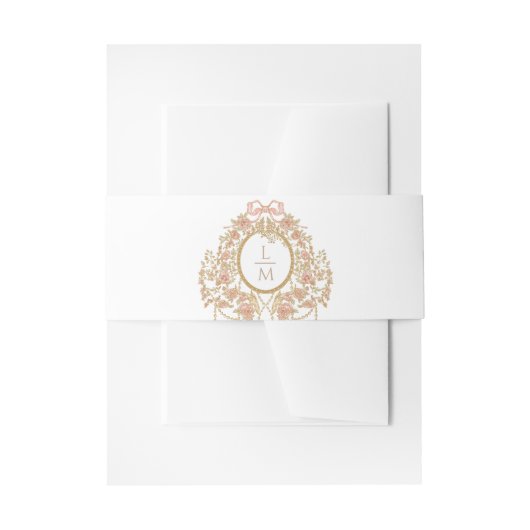 Bandeau De Faire-part French Rococo Rose Monogram Wedding (Devant example)