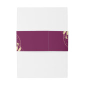 Bandeau De Faire-part Fuchsia Pink & Gold Modern Foliing Mariage (Dos Example)