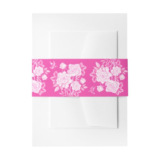 Bandeau De Faire-part Fuchsia White Chinoiserie Grand Mariage millénaire (Devant example)