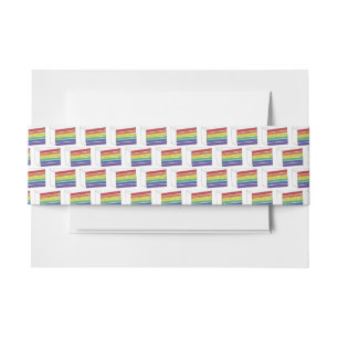 Bandeau De Faire-part GAY PRIDE de tranche de gâteau LGBT Rainbow Mariag