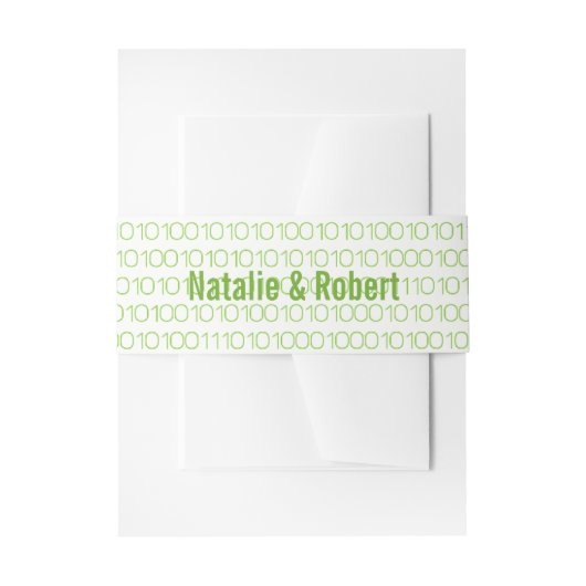 Bandeau De Faire-part Geek Vert Chic Binary Code Bands Belly Bands (Devant example)