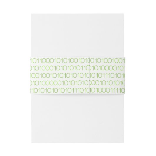 Bandeau De Faire-part Geek Vert Chic Binary Code Bands Belly Bands (Dos Example)