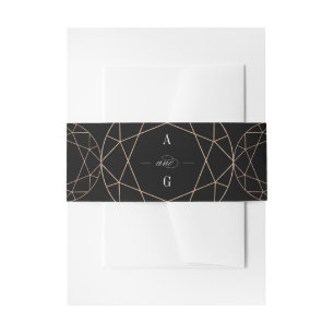 Bandeau De Faire-part Gem diamant rond Géométrique Monogramme Chic Maria