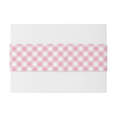 Bandeau De Faire-part Gingham rose blanc (Dos exemple)