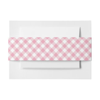Bandeau De Faire-part Gingham rose blanc