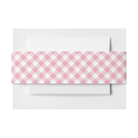 Bandeau De Faire-part Gingham rose blanc (Devant Example)