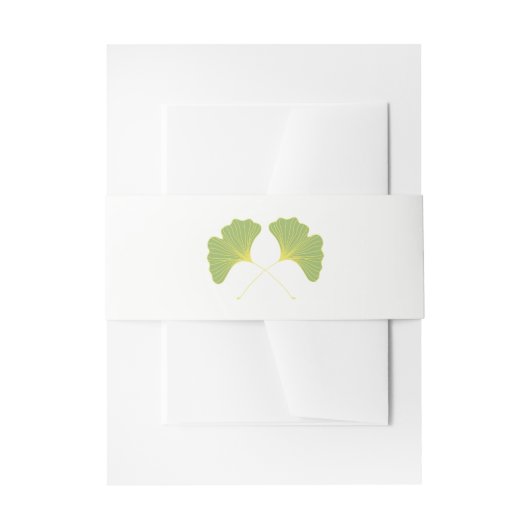 Bandeau De Faire-part Ginkgo Tree Feuilles Printemps vert (Devant example)