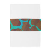 Bandeau De Faire-part Giraffe Impression Brown et Turquoise (Dos Example)