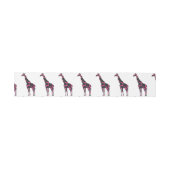 Bandeau De Faire-part Giraffe Rose chaud et Silhouette noire (Plat)