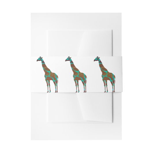 Bandeau De Faire-part Giraffe Siloette Brown et Turquoise (Devant example)
