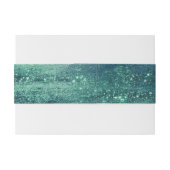 Bandeau De Faire-part Glitzy Foil | Glam Seafoam Green Faux Iridescente (Dos exemple)