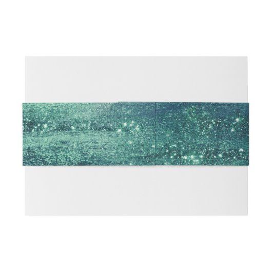 Bandeau De Faire-part Glitzy Foil | Glam Seafoam Green Faux Iridescente (Dos exemple)