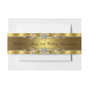 Bandeau De Faire-part Gold 50th Wedding Anniversary