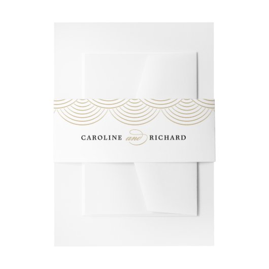 Bandeau De Faire-part Gold Art Deco String Lights Invitation Belly Band (Devant example)