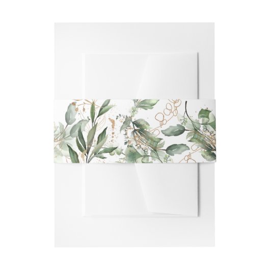 Bandeau De Faire-part Gold Botanical Eucalyptus Élégant paysage (Devant example)