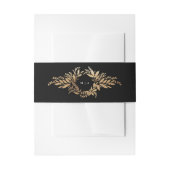 Bandeau De Faire-part gold botanical wreath tuxedo monogram wedding (Devant example)