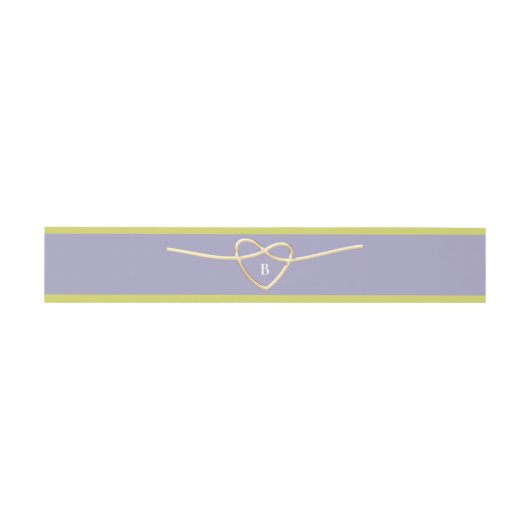 Bandeau De Faire-part Gold Heart violet Mariage vert (Plat)