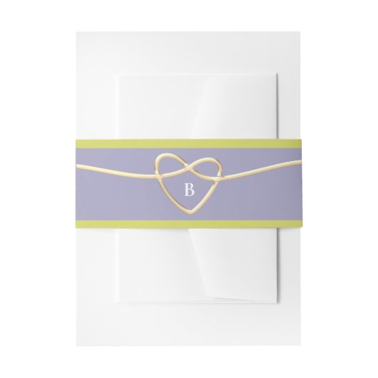 Bandeau De Faire-part Gold Heart violet Mariage vert (Devant example)