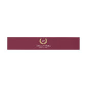 Bandeau De Faire-part Gold Laurel Burgundy White Monogram Mariage (Plat)