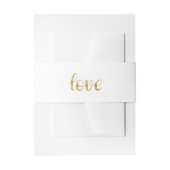 Bandeau De Faire-part Gold love invitation ventre bande, police de feuil (Devant example)