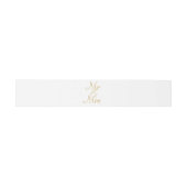 Bandeau De Faire-part Gold m. & mrs invitation bands, police de feuille (Plat)