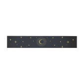 Bandeau De Faire-part Gold Stars Night Celestial Sunburst Moon Mariage (Plat)