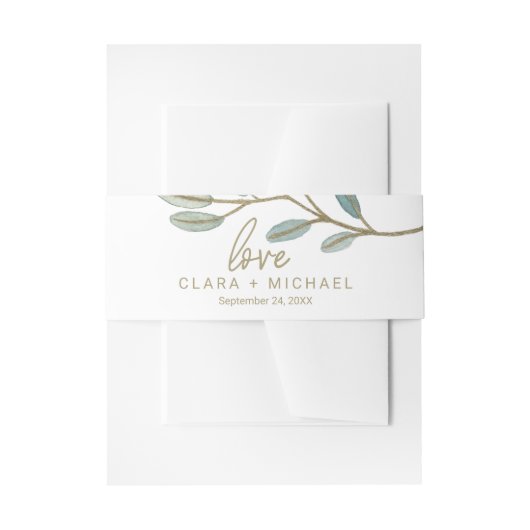 Bandeau De Faire-part Gold Vein Eucalyptus Faire-part de mariage Belly B (Devant example)