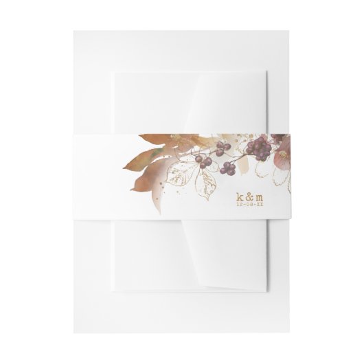 Bandeau De Faire-part Golden Automne Mariage Berries ID655 (Devant example)