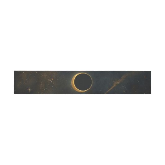 Bandeau De Faire-part Golden Stardust Eclipse Mariage céleste (Plat)
