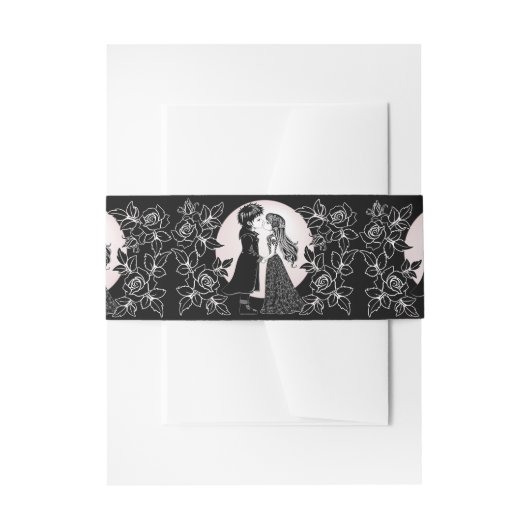 Bandeau De Faire-part Gothique Emo Enfants Kiss Valentine's Day (Devant example)