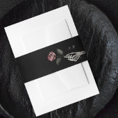 Bandeau De Faire-part Gothique Halloween Mariage noir squelette Rose mai