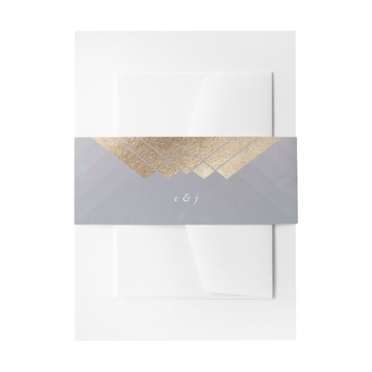 Bandeau De Faire-part Graisse géométrique Gris Gold Gatsby Mariage (Devant example)