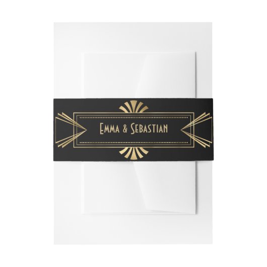 Bandeau De Faire-part Grand Monogramme art déco mariage Invitat (Devant example)