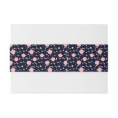 Bandeau De Faire-part Grand motif de point bleu et rose (Dos exemple)