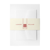 Bandeau De Faire-part Grand Rectangle double bonheur Mariage chinois (Devant example)