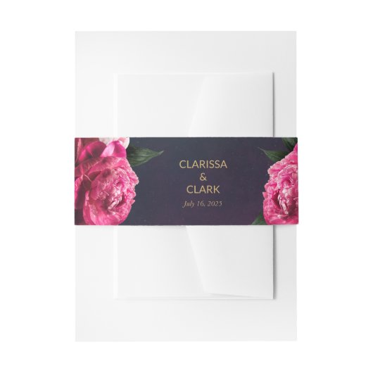 Bandeau De Faire-part Gras Chic Peony Rose Et Or (Devant example)