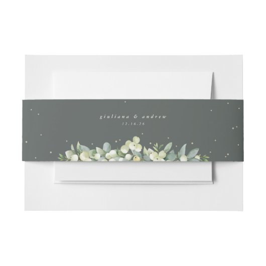 Bandeau De Faire-part Gray Green Snowberry+Eucalyptus Paysage Mariage (Devant Example)