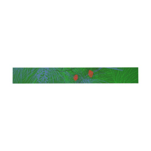 Bandeau De Faire-part Green Blue Red Pine Cones Pattern (Plat)
