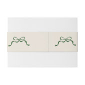 Bandeau De Faire-part Green Bow Invitation Belly Band (Dos exemple)