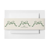 Bandeau De Faire-part Green Bow Invitation Belly Band (Devant Example)