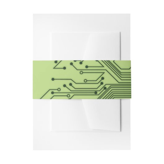 Bandeau De Faire-part Green Computer Circuit Board Mitzvah Invitation (Devant example)