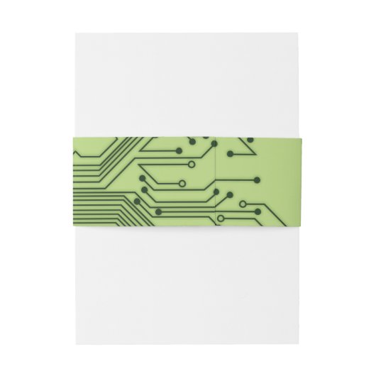 Bandeau De Faire-part Green Computer Circuit Board Mitzvah Invitation (Dos Example)