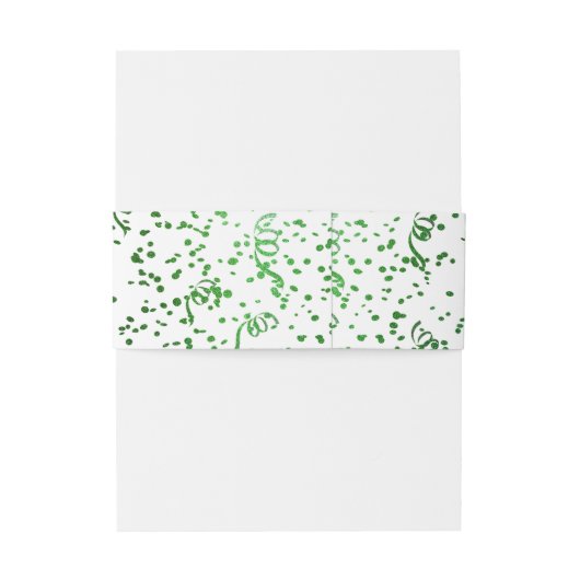 Bandeau De Faire-part Green Confetti Anniversaire Mariage Belly Band (Dos Example)