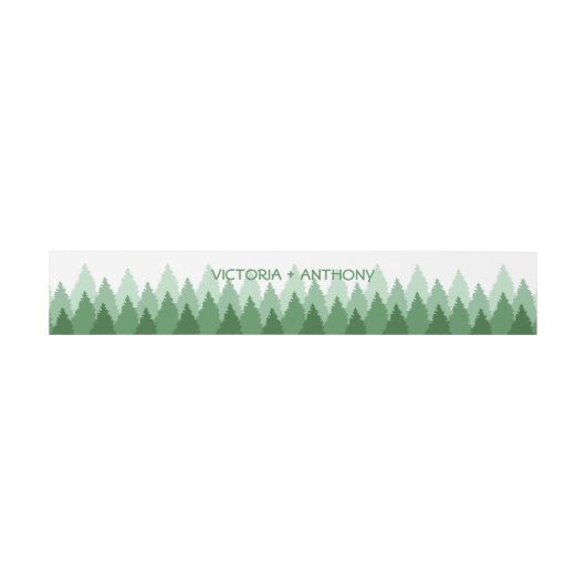 Bandeau De Faire-part Green Forest Range Mariage de bois (Plat)