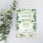Bandeau De Faire-part Greenery Eucalyptus Botanical Monogram Wedding