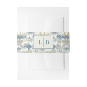 Bandeau De Faire-part Grille Florale Abstraite Bleue Calme
