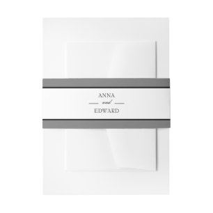 Bandeau De Faire-part Gris Black Bride et Mariage de chambre Bandes Bell