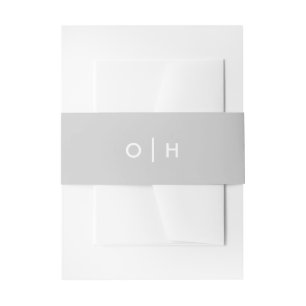 Bandeau De Faire-part Gris monogramme simple moderne