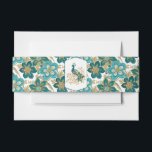 Bandeau De Faire-part Groupe Belly Invitation Peacock<br><div class="desc">Cette bande de ventre d'invitation est présentée dans un joli mélange turquoise et doré de couleur florale et d'art paon imprimé. Customisez cet objet ou achetez tel quel. Images autorisées</div>